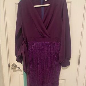 Elegant Purple Sequin Dress